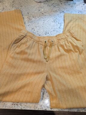 Aventura Breeze Pants Small NWT Amber Gold Hemp Tencel Wide Leg Pull On